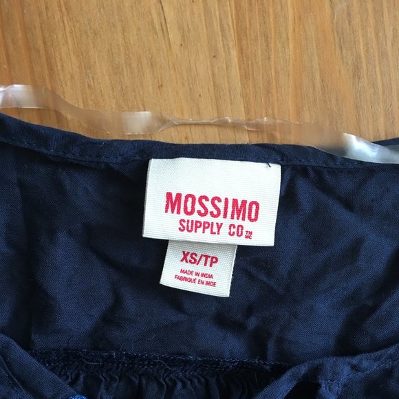 Mossimo Supply Co Navy Embroidered 3/4 Sleeve Top - Picture 3 of 6
